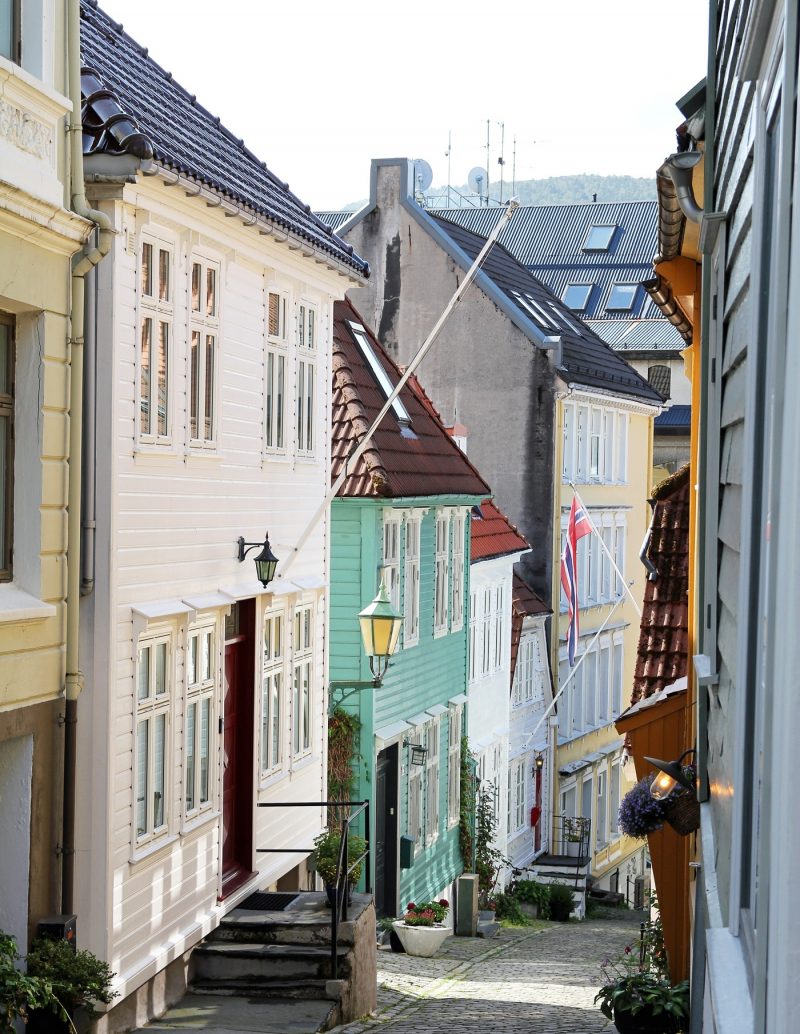 Traditional wooden houses in Bergen Norway