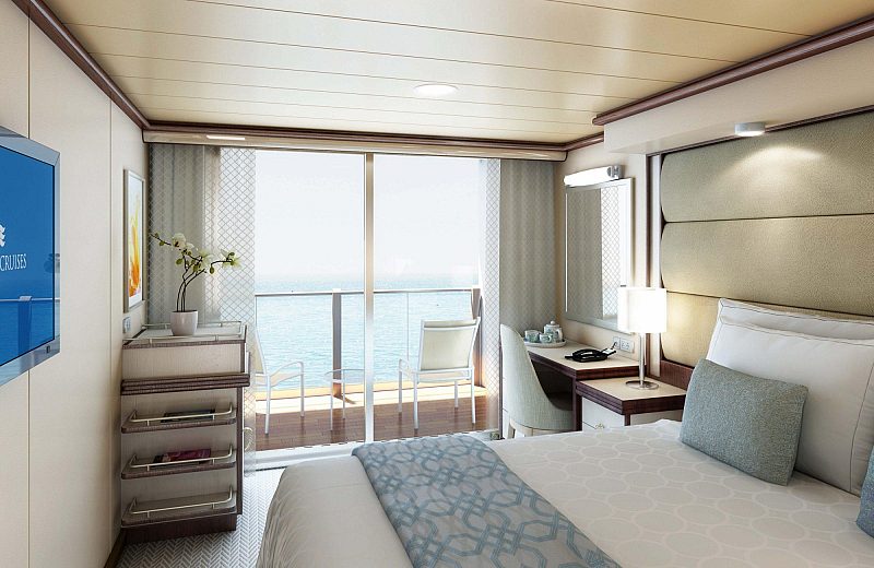 A Princess stateroom with a balcony view