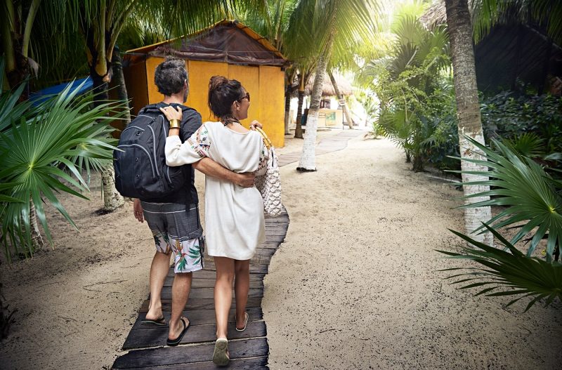 Couple on nature walk