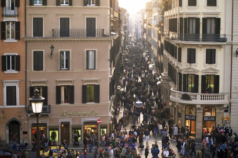 Via Condotti from the Spanish Steps, Rome