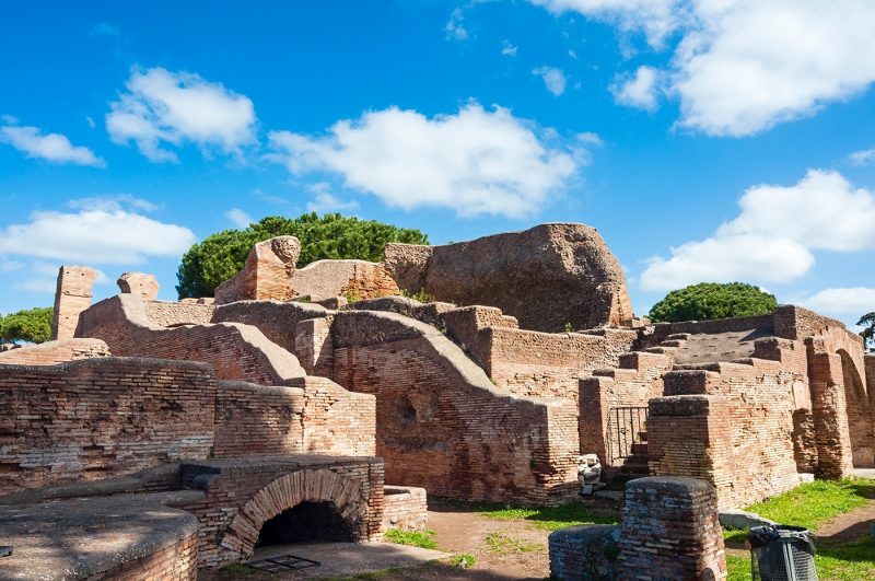 Terme del Foro (Public bath), Ostia antica archaeological site, Ostia, Rome province, Latium, Lazio, Italy