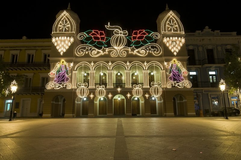 Christmas Lights in the San Juan Public Square, Old San Juan Puerto Rico