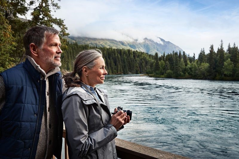 Couple hiking in Alaska