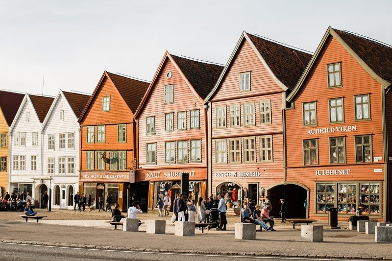 The colourful shops of Bryggen, Bergen