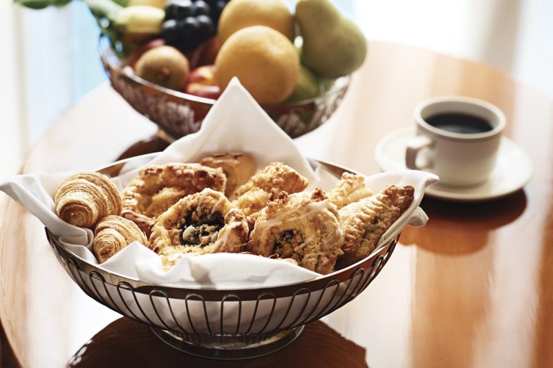 A bowl of breakfast pastries served on Princess