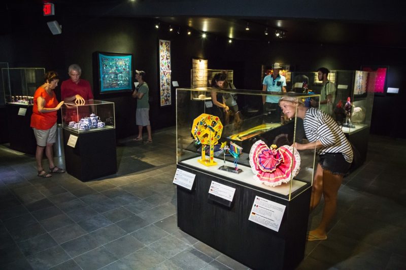 People enjoying the exhibits at Discover Mexico Park in Cozumel