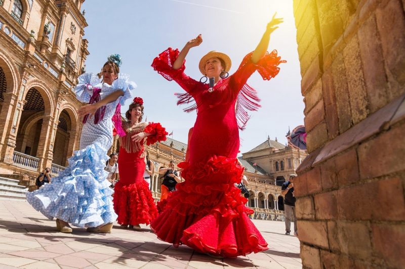 Flamenco dancers in Seville