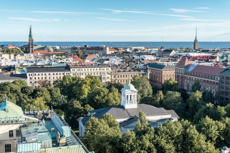 An arial view over Helsinki