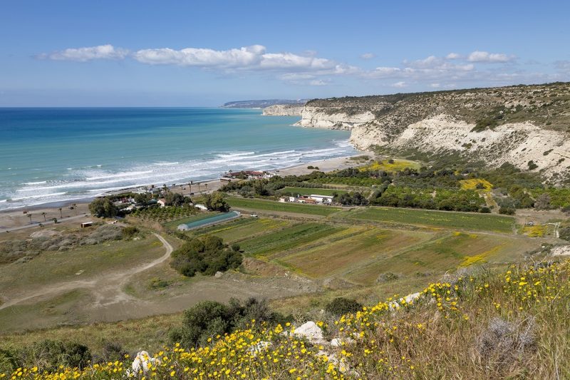 Kourion Beach and cliffs at Episkopi Bay