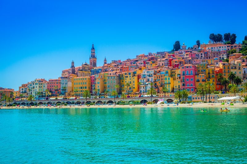 Skyline of Menton, Alpes-Maritimes, Cote d'Azur, Provence, French Riviera