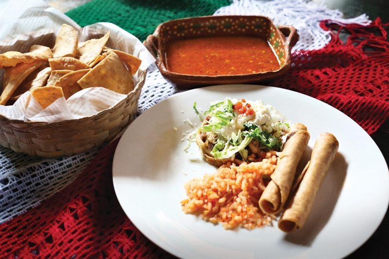 A plate of taquitos