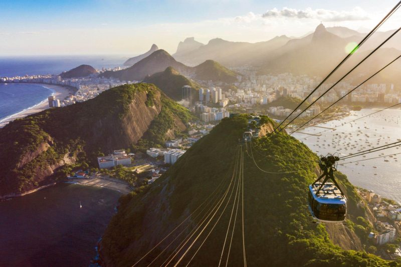 The cable car in Rio de Janeiro in Brazil