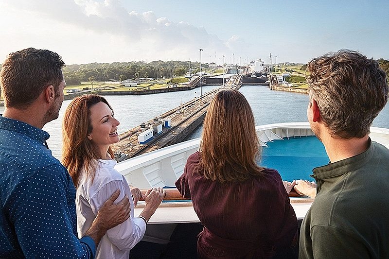Princess guests cruising down the Panama Canal
