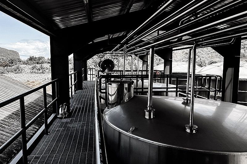 Rum Distilling process at St. Lucia Distillers