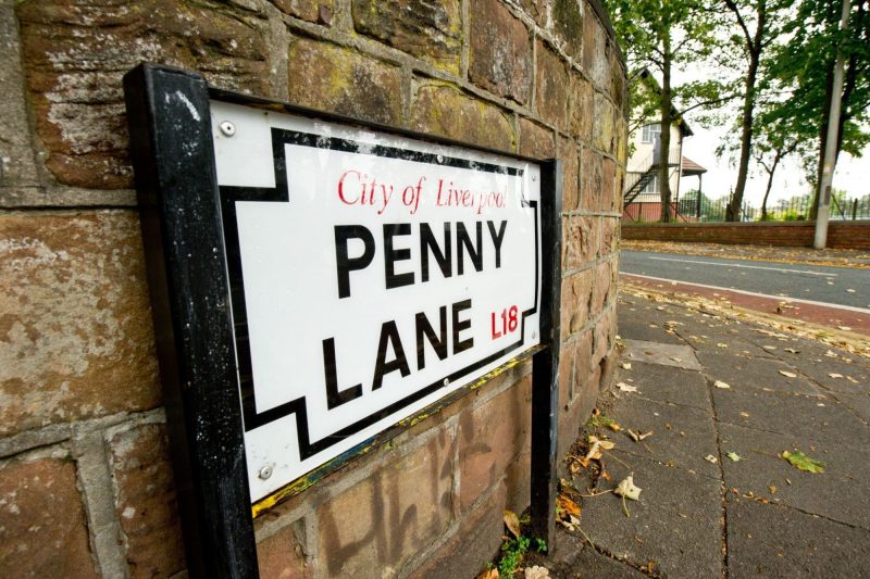 Penny Lane in Liverpool, UK