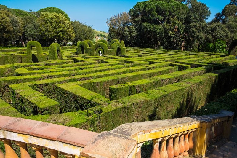 Hedge maze Parc del Laberint d Horta in Barcelona