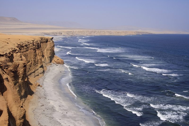 Rocky cliffs of the Pacific coast of Peru