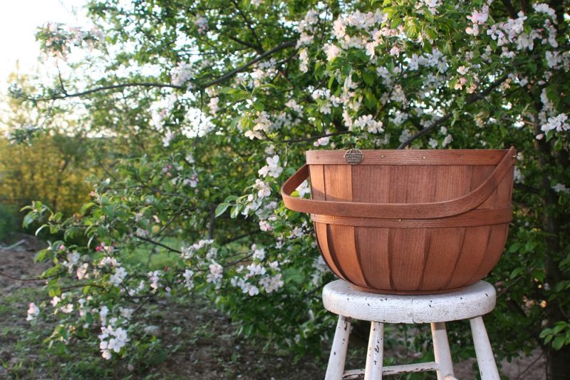 Peterboro Basket Company basket on stool