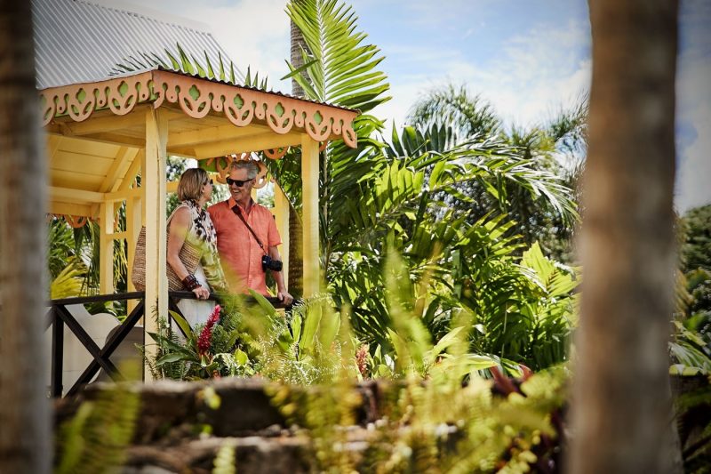 A couple enjoying Romney Manor in St Kitts