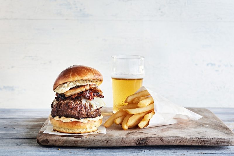 Burger and beer from Salty Dog Grill