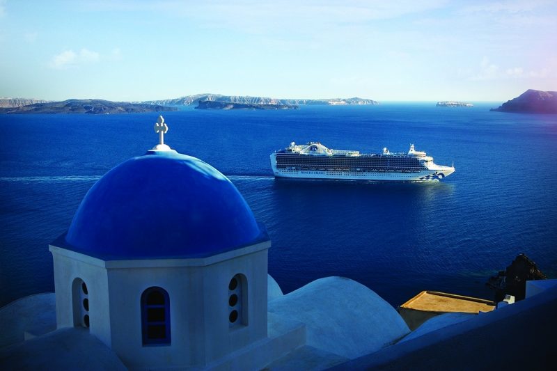 Emerald Princess in Santorini, Greece