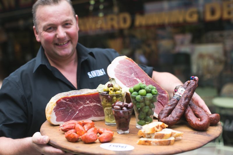 A platter of deli food available at Sawers, Belfast