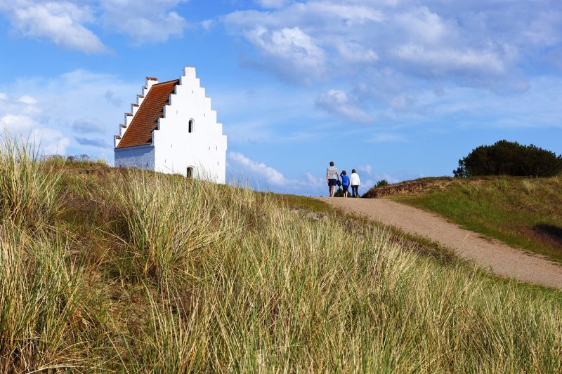 Tower of Den Tilsandede Kirke (Buried Church) buried by sand drifts, Skagen