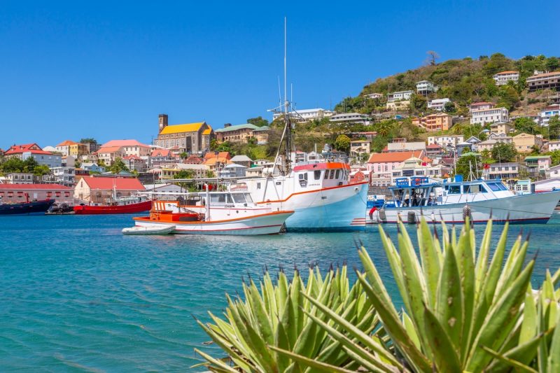 View over the Carenage of St. George's, Grenada, Windward Islands, West Indies, Caribbean, Central America