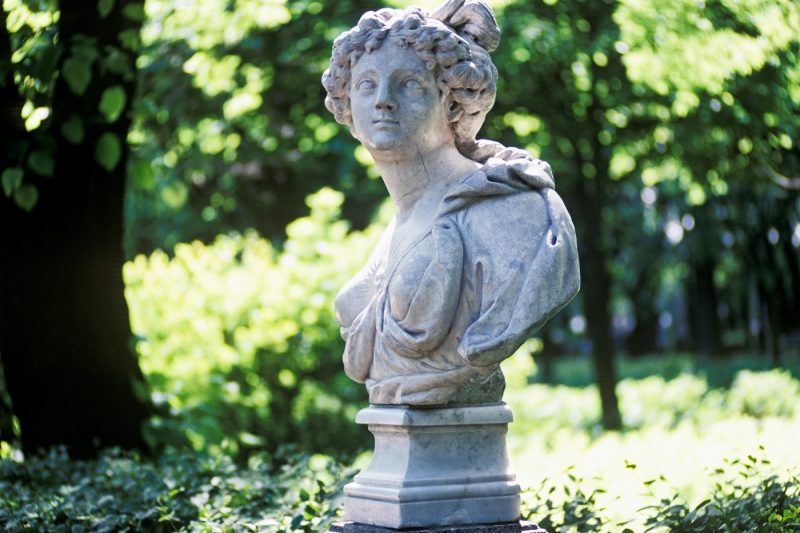 Female bust sculpture at the Summer Garden in St. Petersburg, Russia, Eastern Europe, Europe