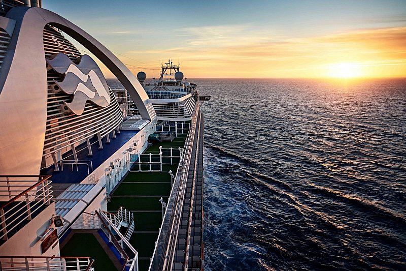 A sunset view as seen onboard a Princess ship