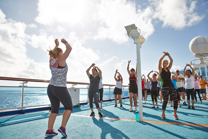 Zumba Class on deck of ship