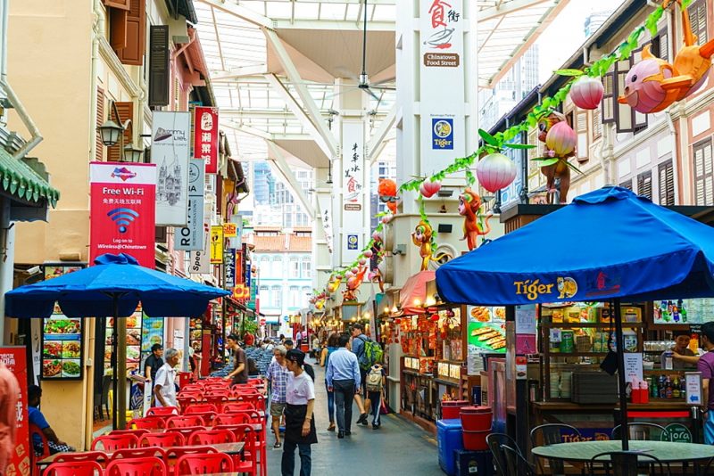 Singapore street food market