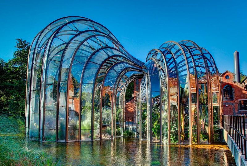 The glasshouses of the Bombay Sapphire distillery