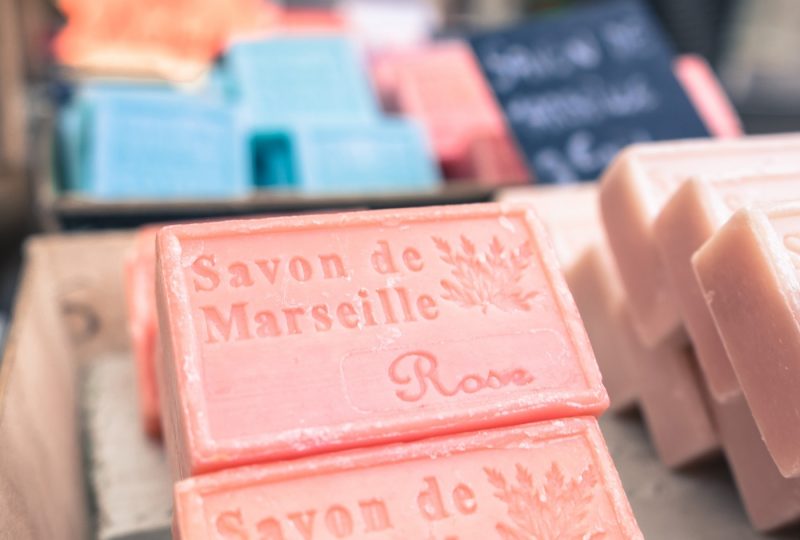 Pink soaps for sale in Marseille France