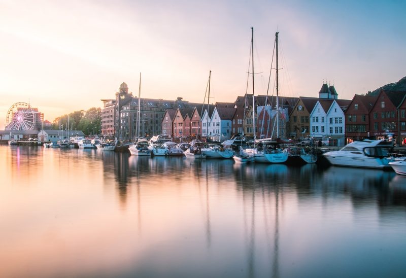 Bergen at sunset