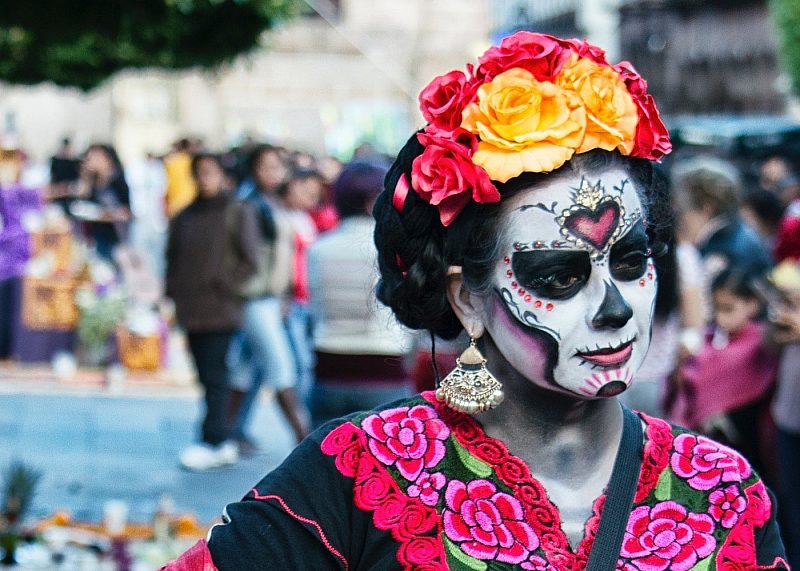 Traditional Day of the Dead dress in Mexico