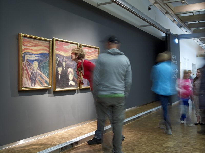 People looking at The Scream at Munch Museum