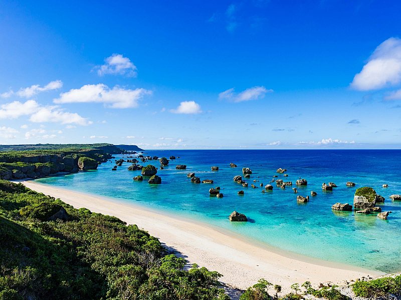 White sandy beaches of Okinawa