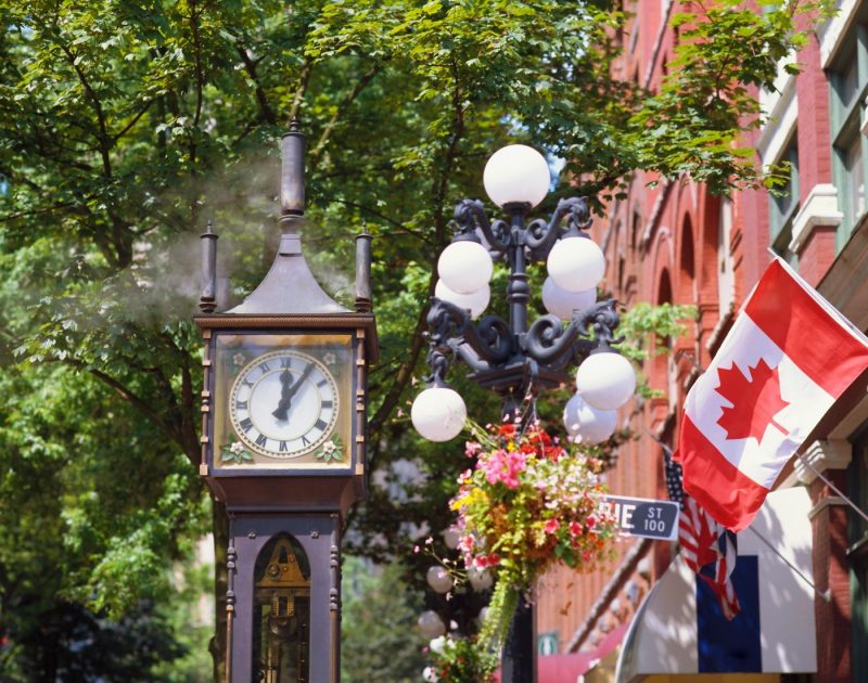 Gastown Steam Clock, the world's first steam powered clock, Gastown, Vancouver, British Columbia, Canada