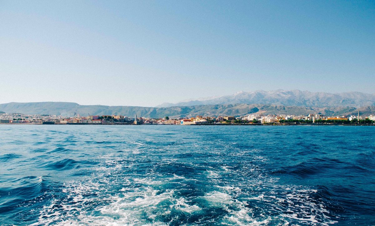 Sailing away from Crete view out to sea