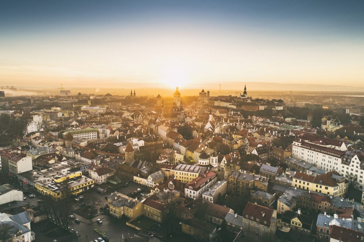 Aerial shot of Tallinn