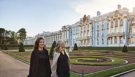 Two Princess guests enjoying a visit to Catherines Palace St Petersburg