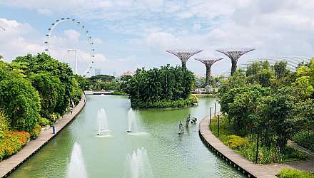 Dragonfly Lake, Singapore with the Gardens of the Bay in the background