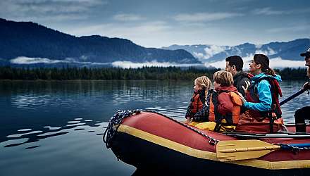 Family on cruise in Alaska