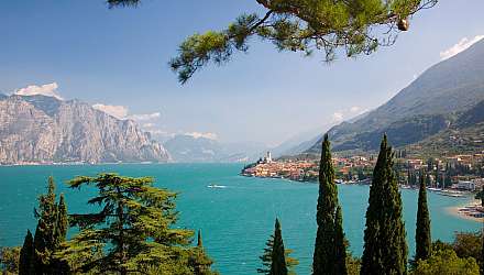 A view over the turquoise waters of Lake Garda, Italy