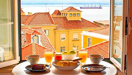 View of Lisbon with food