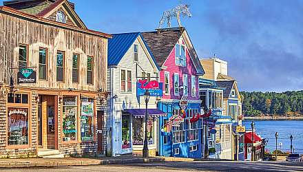 Row of shops in Maine